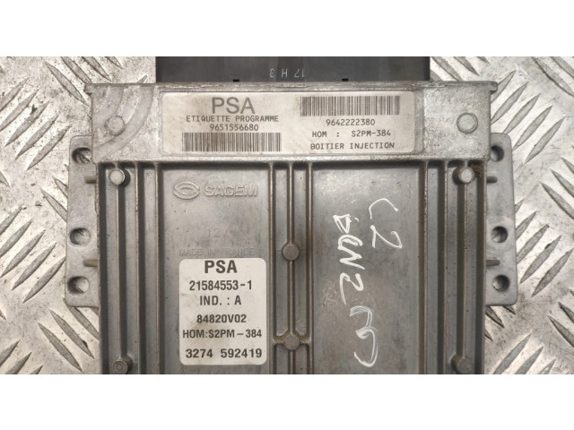 Блок управления двигателя 9642222380, 9651556680 Citroen C2