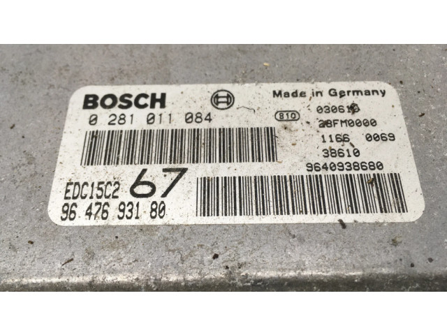 Блок управления двигателя 0281011084, 9647693180 Citroen Xsara