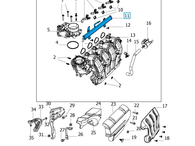 Топливная рампа 04627892AB, 04593987AC Jeep Cherokee
