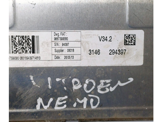 Блок управления двигателя 9667399580, V342 Citroen Nemo