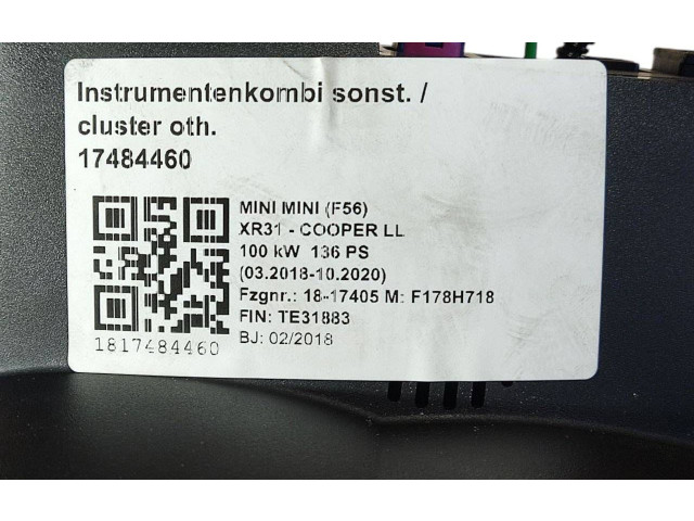Панель приборов 8707210, 62108707210 Mini One - Cooper F56 F55