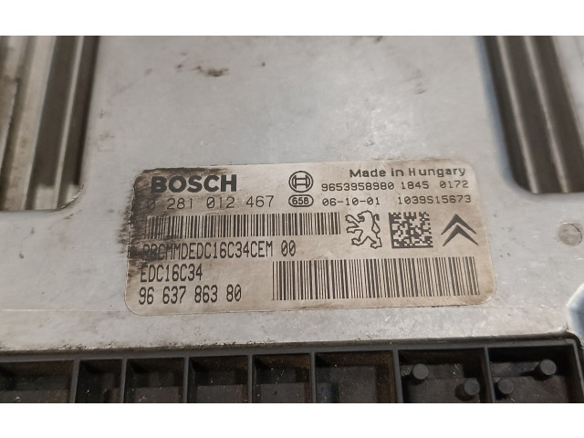 Боковая подушка безопасности 0281012467, EDC16C34   Peugeot 207