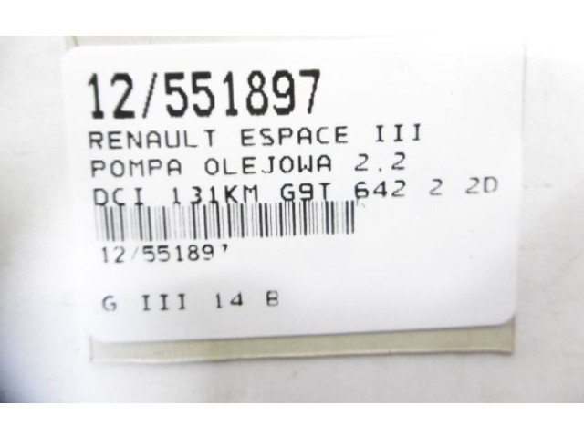 Čerpadlo oleje 7702300016, 7702300016 Renault Espace III