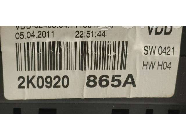 Панель приборов 2K0920865A, 1119017159   Volkswagen Caddy       