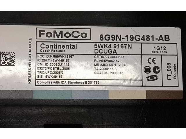 Блок комфорта 8G9N19G481AB, 8G9N19G481AB Jaguar XF X250