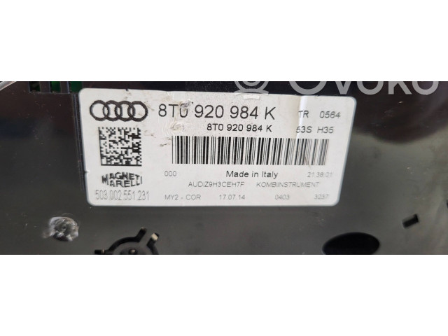 Přístrojová deska Audi A5 8T 8F 2014 8T0920984K, 503002551231
