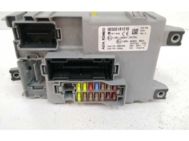 Pojistková skříňka Řídící jednotka BSM 00505181210 Alfa Romeo Mito 2011