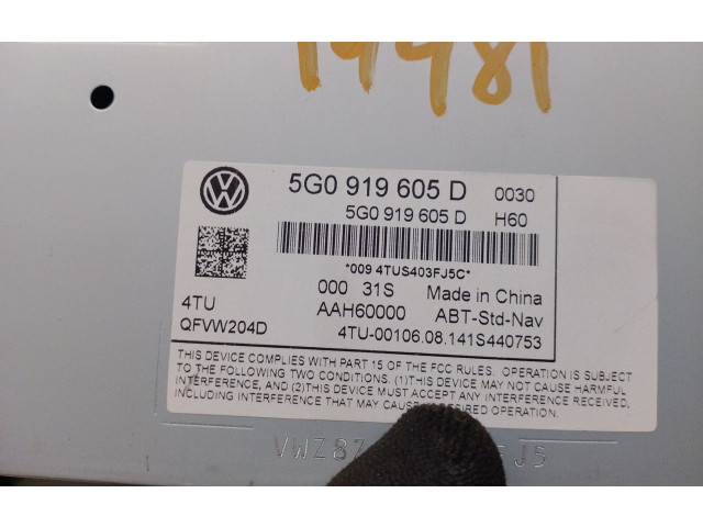 Экран дисплея вверх 5G0919605D Volkswagen Golf SportWagen