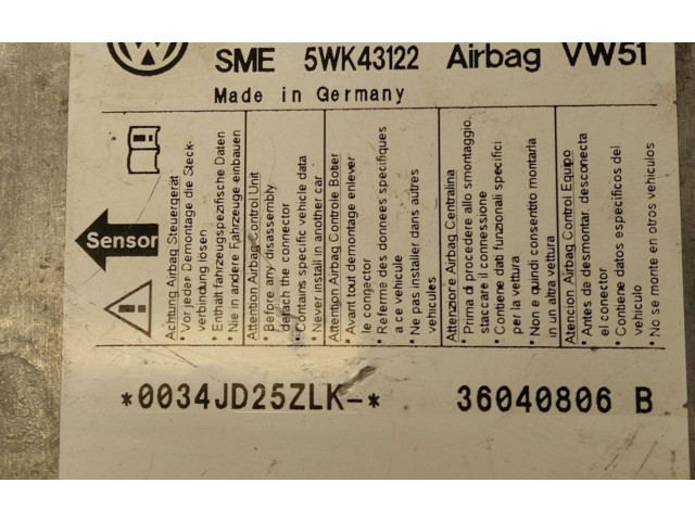 Блок подушек безопасности 1C0909605A, 5WK43122 Volkswagen Transporter - Caravelle T5