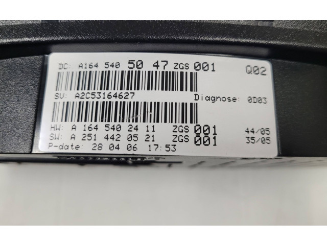 Панель приборов A1645405047, A1645402411   Mercedes-Benz ML W164       