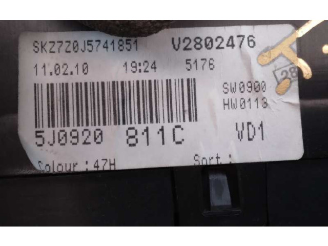 Панель приборов 5J0920811C Skoda Fabia Mk2 (5J)