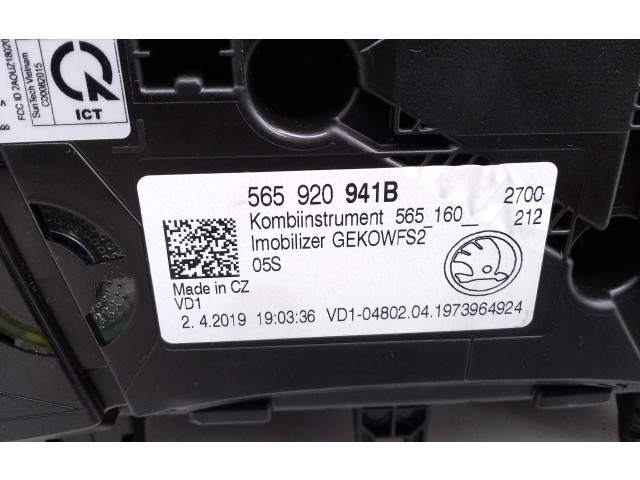 Панель приборов 565920941B   Skoda Karoq       