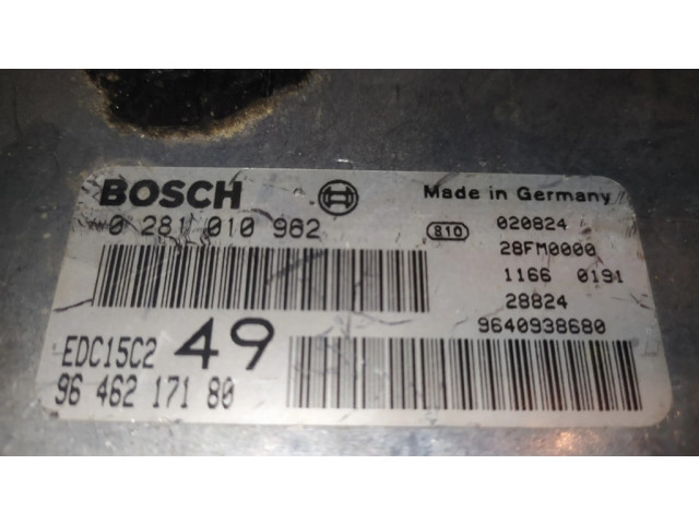 Блок управления двигателя 0281010962 Citroen Xsara