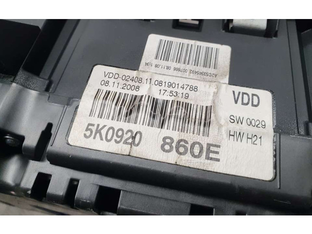 Панель приборов 5K0920860E, VDO Volkswagen Golf VI