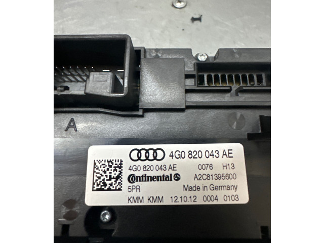 Блок управления климат-контролем 4G0820043AE, A2C81395600 Audi A6 S6 C7 4G