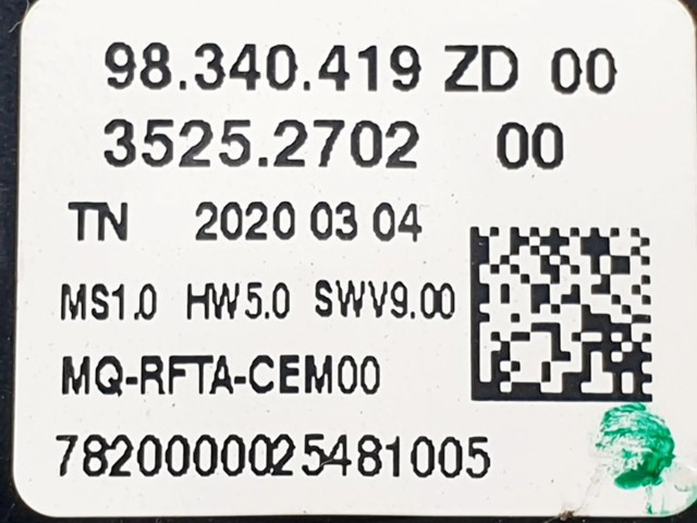 Блок управления климат-контролем 98340419ZD, 3525270200 Citroen Berlingo