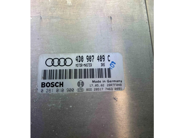 Блок управления двигателем Блок управления 4D0907409C, 0281010900   Audi A8 S8 D2 4D
