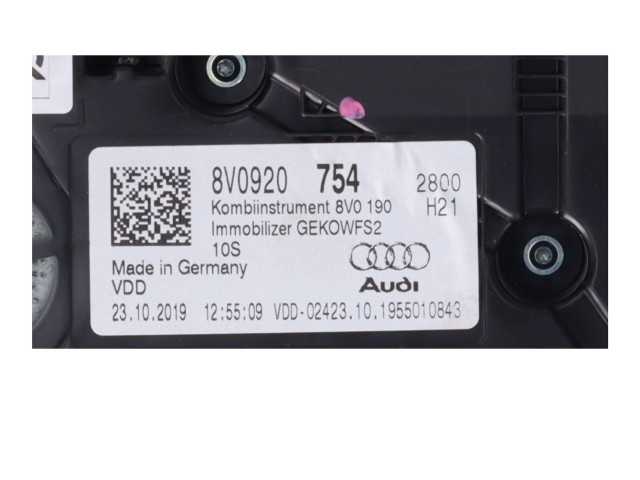 Панель приборов 8V0920754   Audi A3 S3 8V       