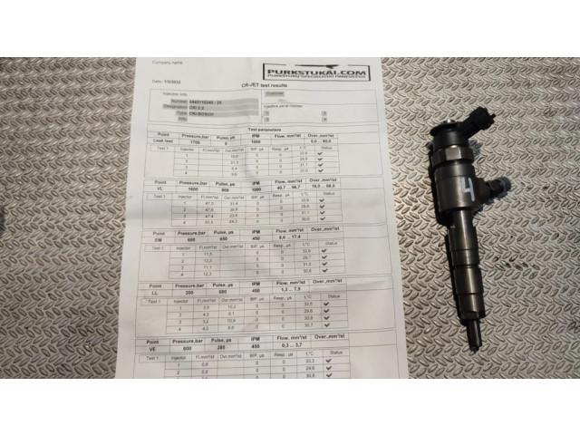 Vstřikovač 0445110340 Citroen Berlingo pro naftový motor 1.6