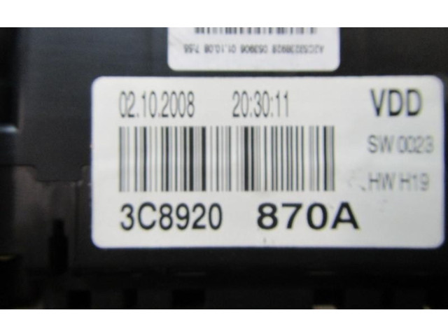 Přístrojová deska Volkswagen Passat Alltrack 2008 3C8920870A, 3C8920870A