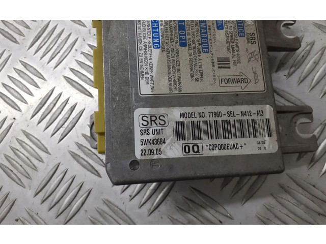 Блок управления надувных подушек 77960-SEL-N412-M3 Honda City