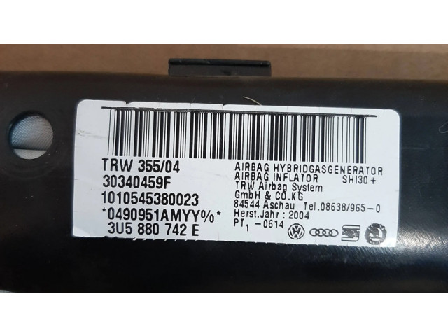 Боковая подушка безопасности 30340459E, 3U5880742E Skoda Superb B5 (3U)