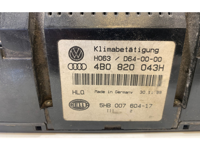 Блок управления климат-контролем 4B0820043H, D640000 Audi A6 S6 C5 4B
