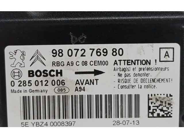 Блок подушек безопасности 9807276980, 0285012006 Peugeot 2008 I