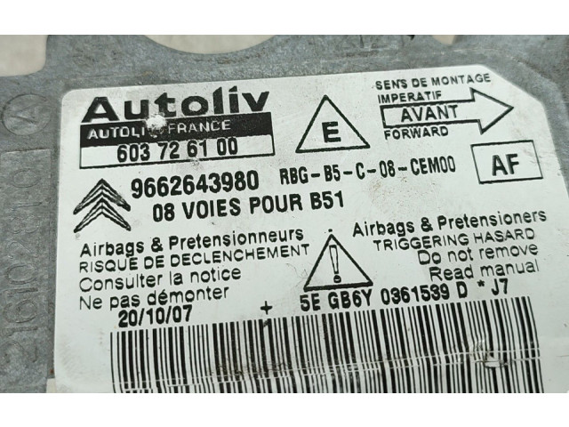 Блок подушек безопасности 9662643980   Citroen C4 I