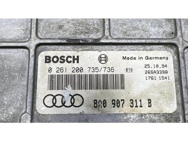 Блок управления двигателя 8A0907311B, 0261200735 Audi 80 90 S2 B4
