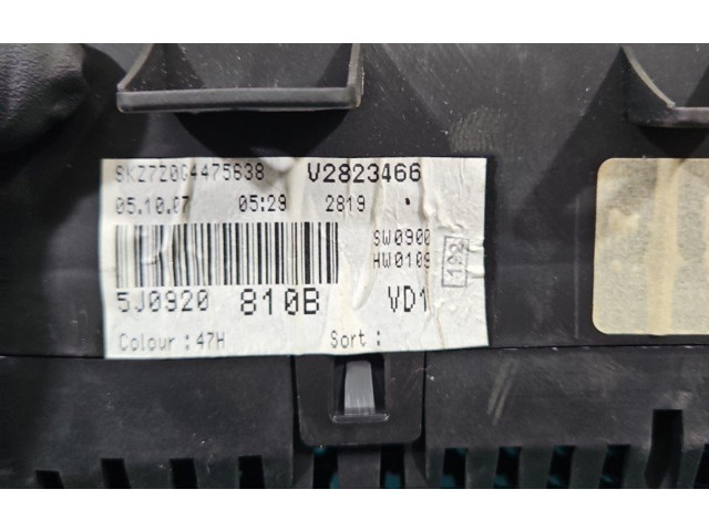 Панель приборов 5J0920810B, IMPRK1441200 Skoda Fabia Mk2 (5J)