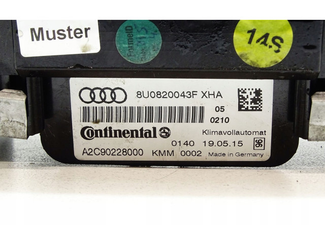 Блок управления климат-контролем 8U0820043F Audi Q3 8U