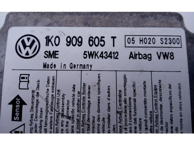 Блок подушек безопасности 1K0909605T, 5WK43412 Skoda Octavia Mk2 (1Z)