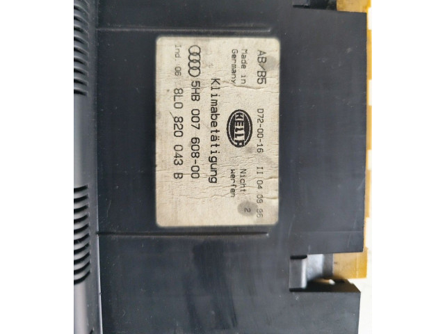 Блок управления климат-контролем 8L0820043B, 5HB007608-00   Audi A3 S3 8L