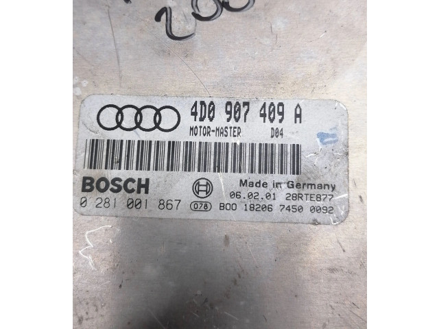 Блок управления двигателя 4D0907409A, 0281001867 Audi A8 S8 D2 4D