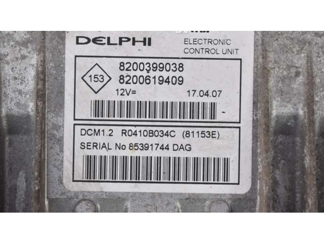 Řídící jednotka 8200619409, 8200619409 Renault Modus 2007