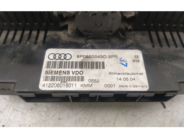 Блок управления климат-контролем 8P0820043D5PR   Audi A3 S3 8P