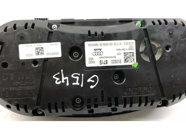 Панель приборов 8V0920871S, G1543   Audi A3 S3 8V       