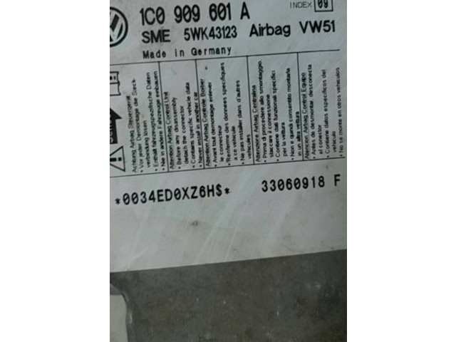 Блок подушек безопасности 1C0909601A, 5WK43123 Skoda Fabia Mk1 (6Y)