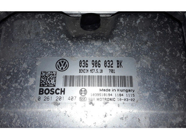 Блок управления двигателя 036906032BK, 0261201407 Volkswagen New Beetle