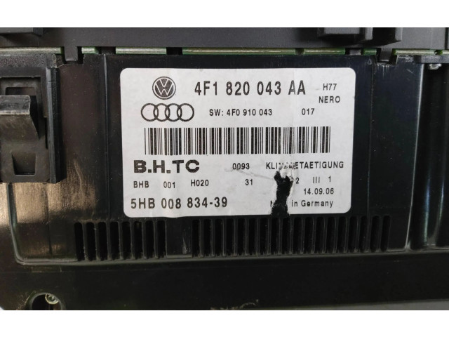 Блок управления климат-контролем 4F1820043AA, 4F0910043   Audi A6 S6 C6 4F