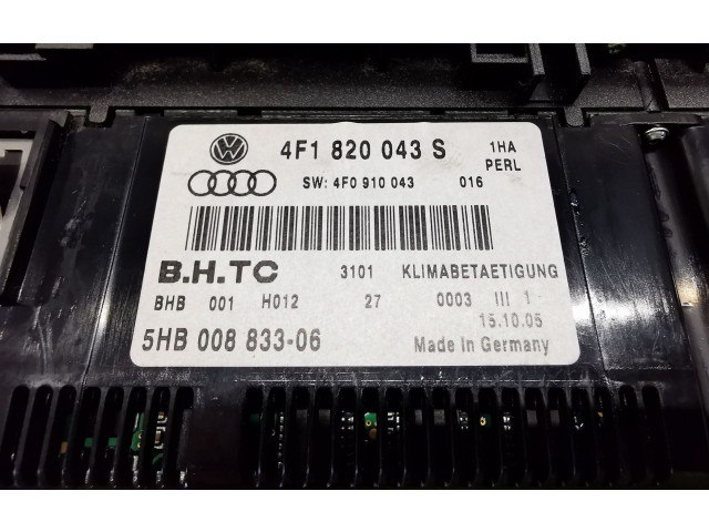 Модуль блока управления кондиционером 4F1820043S   Audi A6 S6 C6 4F