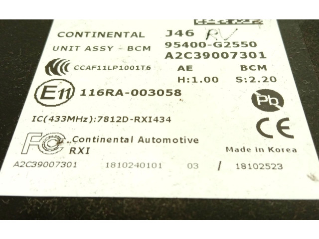 Блок управления 95400G2550, A2C39007301 Hyundai Ioniq