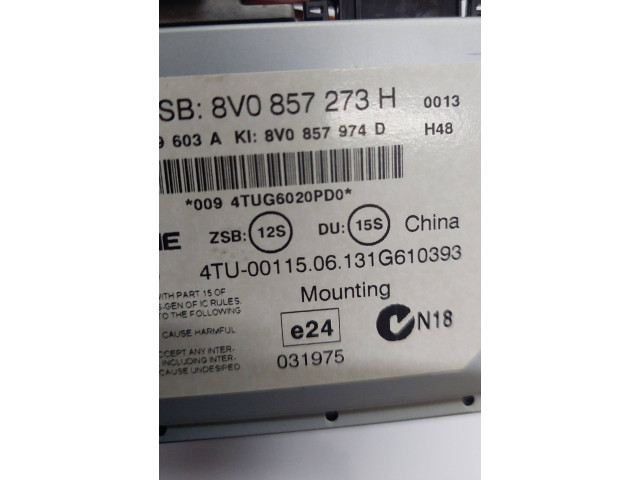 Дисплей    8V0857273H, 8V0857974D   Audi A3 S3 8V