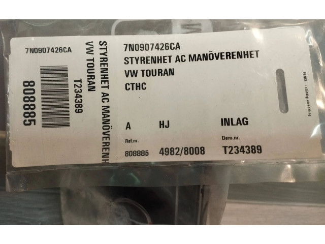 Блок управления климат-контролем 7N0907426CA, 5HB01129221   Volkswagen Touran II