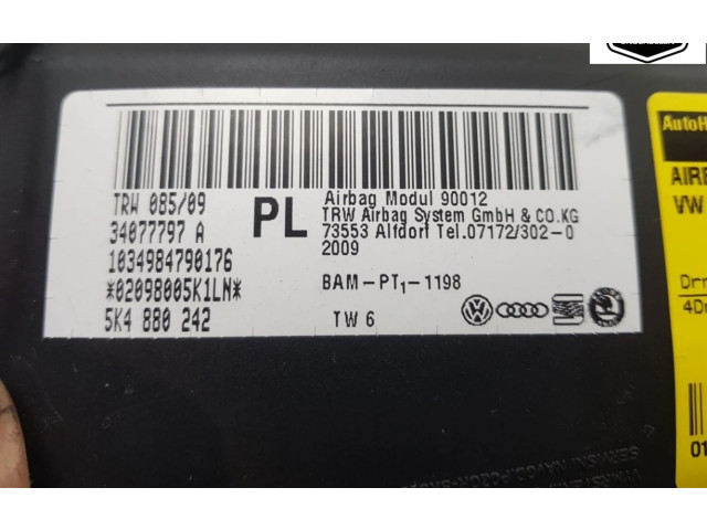 Подушка безопасности в сиденье 5K4880242, 5K4880242 Volkswagen Golf VI