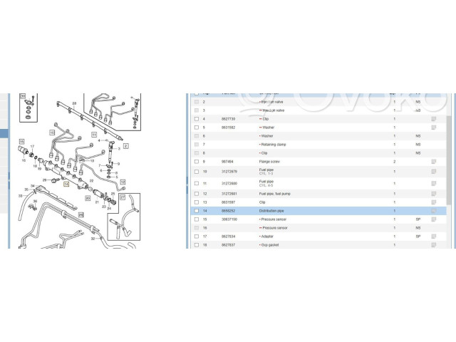 Топливная рампа 8658252 Volvo S60 для двигателя D 5244 T