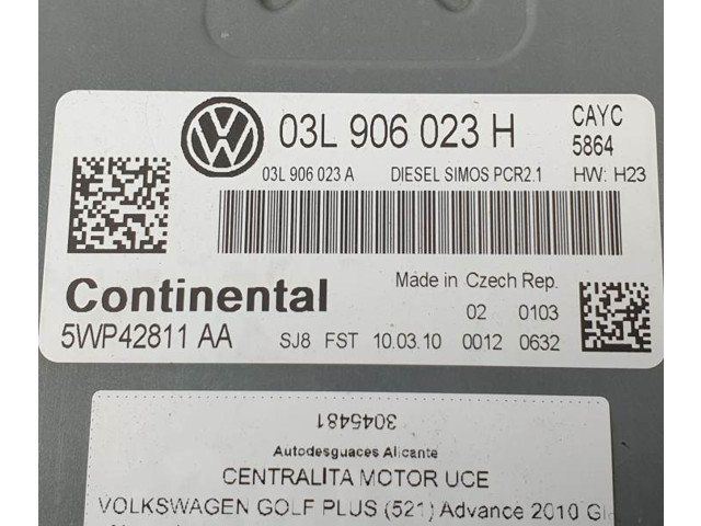 Блок управления двигателя 5WP42811AA Volkswagen Golf Plus