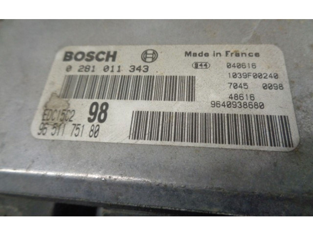 Řídící jednotka 9651175180, 0281011343   Peugeot Expert 2004