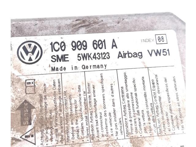 Блок подушек безопасности 1C0909601A, 5WK43123 Skoda Fabia Mk1 (6Y)